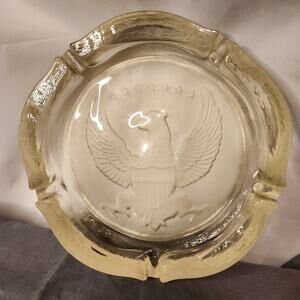 Tiara Indiana Glass Heavy Patriotic Ash Tray